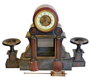 Kamin Uhr Marmor offene Brocot-Hemmung Vincenti &Cie um 1860 Restaurationsobjekt - Bild 1 von 19