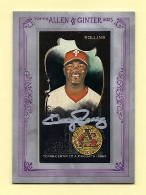 2023 Topps Allen & Ginter X SILVER FRAMED Jimmy Rollins #/50 AUTO - PHILLIES - Image 1 of 2