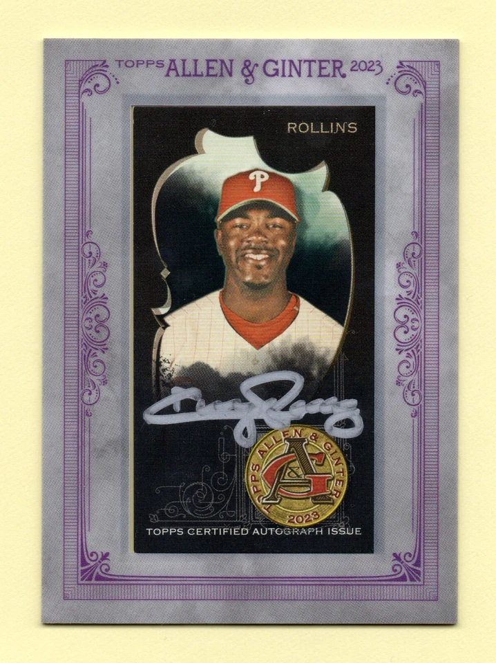 2023 Topps Allen & Ginter X SILVER FRAMED Jimmy Rollins #/50 AUTO - PHILLIES - Image 1 of 2