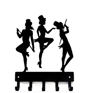 Tap dance trio Key Rack Holder - Small 6" - Made in USA - Wall mounted organizer - Picture 1 of 5