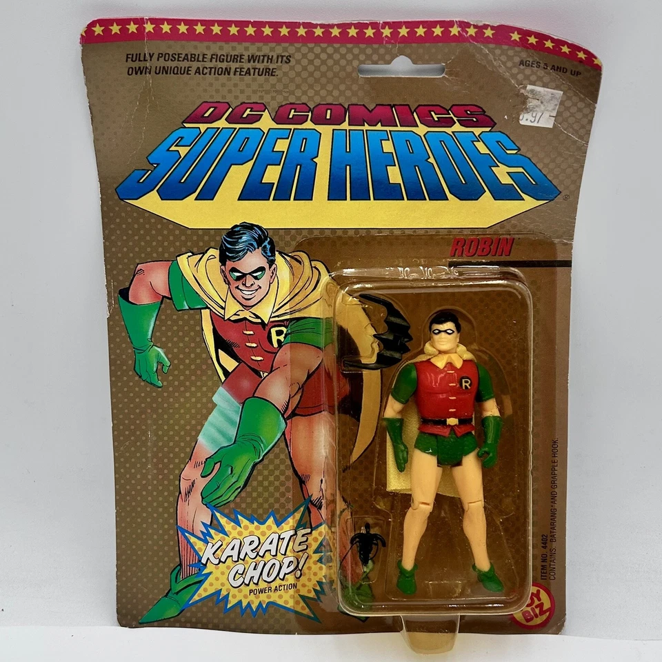 Figura de acción rara DC Superhéroes Batman Robin Karate Chop 5” pulgadas sellada nueva de stock Foto 1 de 4