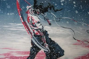 Pintura al óleo Afro Samurai 40x12 NO impresión ni póster marco disponible bebop anime - Imagen 1 de 3