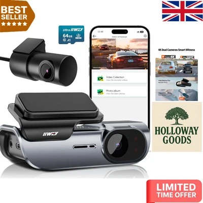 EY02 4K Ultra HD Front & 1080P Rear Dash Cam with WiFi - Safety Redefined - Image 1 of 4