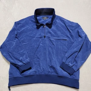 Vintage ARNOLD PALMER Men’s Blue 1/4 Zip Velour Golf Windbreaker Pullover Sz XL - Bild 1 von 8