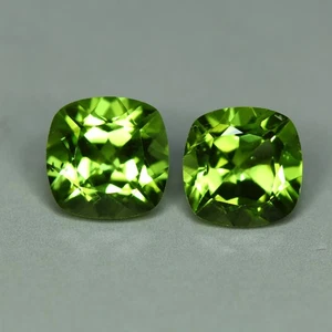1.85 Cts_Matching Cushion Pair_100 % Natural Unheated Green Peridot_Pakistan - Picture 1 of 3