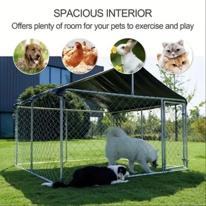 Dog Fences Heavy Duty Outdoor Large Dog Kennel Cage Pet Pen Run House 6.5*6.5" - Picture 1 of 6