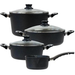 BAF Aluguss Topfset 7 tlg Bratentopf 24+28 cm Suppentopf 28 cm & Stieltopf 18 cm - Bild 1 von 10