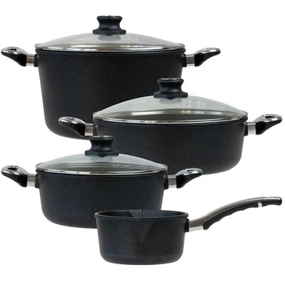 BAF Aluguss Topfset 7 tlg Bratentopf 24+28 cm Suppentopf 28 cm & Stieltopf 18 cm - Bild 1 von 4