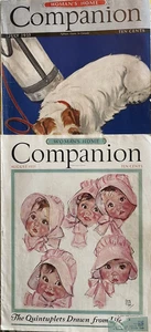 2 Women’s Home Companion Dionne Quintuplets Mag Ford Dodge Movie Lombard FDR - Imagen 1 de 9