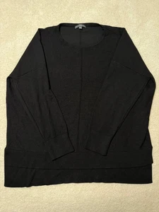 Arianna Papell Women's M Black Long Sleeve Ribbed Knit Tunic Sweater Top - Picture 1 of 9