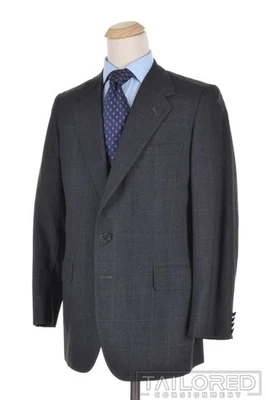 OXXFORD ROPA Gris Cuadros Cuadros 100% Lana Chaqueta Pantalones TRAJE Para Hombres - 43 T Foto 1 de 4