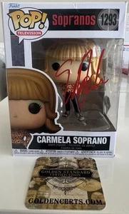 Katee Sachoff Firmado Carmela Soprano Funko Pop #1293 Los Soprano Holo QR Certificado de Autenticidad - Imagen 1 de 8