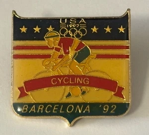 CYCLING USA Olympics Barcelona 1992 1” Wide Lapel Tack Pin - Picture 1 of 4