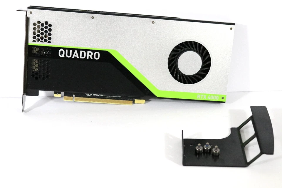 NVIDIA Quadro RTX 4000 GPU 8GB GDDR6 Graphics Card w Retention Bracket & Screws - Image 1 of 4