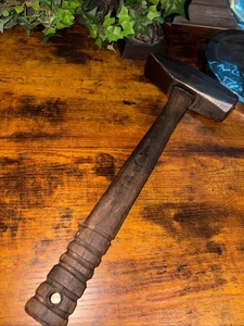 Testa di martello per slitta vintage Plumb?/3 libbre/logo sbiadito/cross peen con manico 12,5"/ - Foto 1 di 8
