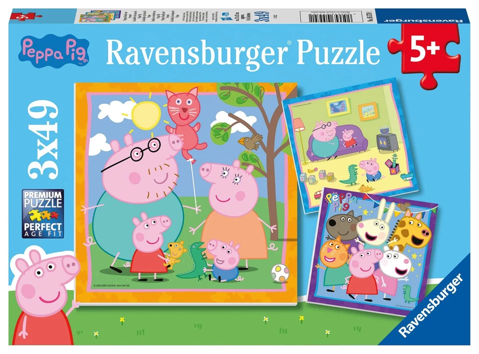 Ravensburger - Puzzle: Peppa Pig, Puzzles Niños 5 Años o Más, Rompecabezas, 3 Pu - Imagen 1 de 4