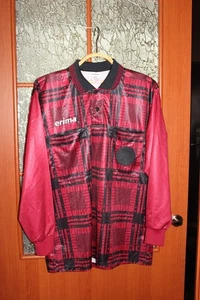 Camiseta de fútbol vintage de árbitro ERIMA borgoña/rojo/negro años 90 - L - Imagen 1 de 7