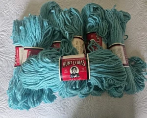 12 Skeins Vtg Aunt Lydia’s Heavy Rug Yarn (Turquoise) 2 1.6 Oz. 70 Yds. New - Picture 1 of 5