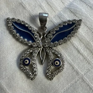 S925 Sterling Silber Schmetterling Anhänger - Bild 1 von 8
