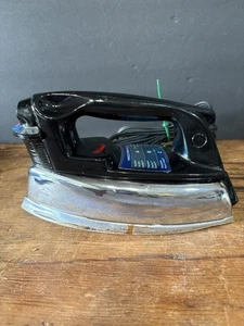 Vintage Proctor Silex Steam Iron Chrome & Black, Tested & Works, 117B - Picture 1 of 12