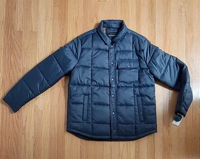 NEW WITH TAGS LUCKY BRAND QULITED NYLON SHIRT JACKET MEDIUM NAVY BLUE - Image 1 of 3