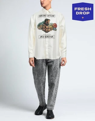 PVP €1400 DIOR VISIONS OF CODY Camisa Sarga Seda Talla 41 L Logo Hecha en Italia Foto 1 de 4