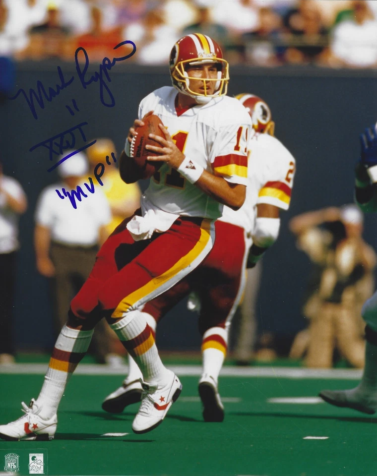 Foto autografiada de 8x10 de Mark Rypien de los Washington Redskins Quarterback 1986-93 Foto 1 de 1