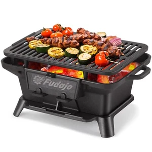Portable Charcoal Grill Hibachi Tabletop Skillet Grill Stove for Outdoor Camping - Picture 1 of 13
