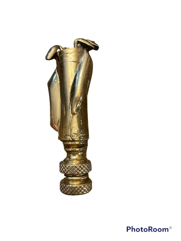 vintage solid metal (possibly brass?) golf Finial Golf clubs Golfbag Lamp finial Cover
