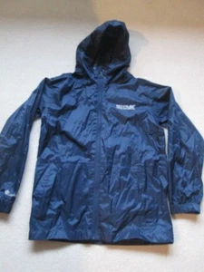 Kids Regatta Pack-It waterproof jacket & carry bag, navy blue, age 7-8 years  - Picture 1 of 2