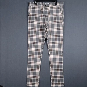 Christos New York Pants 36 (Fits 36x34.5) Gray Brown Plaid The Summit Slim Fit - Picture 1 of 10