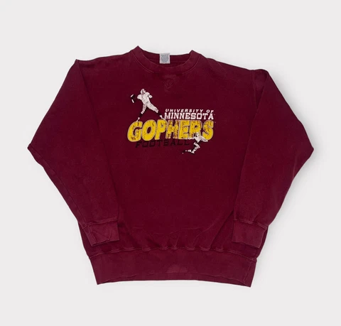 Vintage Minnesota Golden Gophers Crewneck Sweatshirt Adult Large 90s Football Cover