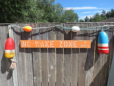 48 Inch Wood Hand Painted No Wake Zone 5mph Sign Nautical Seafood (#s835) • 51.49$