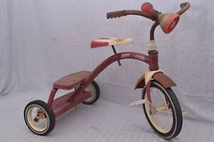 Vintage Retro Radio Flyer Red Double Decker Tricycle Spoke Wheels Steel Frame
