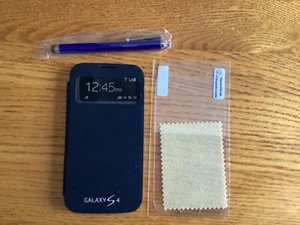 Samsung Galaxy S4 Flip Cover Folio Case, Screen Protector, Stylus - Black - Picture 1 of 1