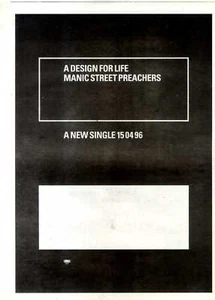 F7 PICTURE SIZE ADVERT 15X11 MANIC STREET PREACHERS : A DESIGN FOR LIFE - Picture 1 of 1