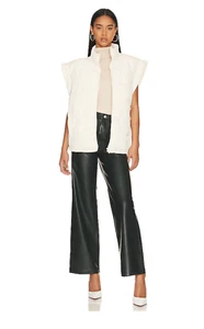 Faux Leather Franklin Rib Cage Straight by Blank NYC Deep Olive Sz 25 Inseam 31" - Picture 1 of 5