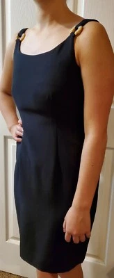 Jones New York Little Black Dress LBD Plunging Draped Back Side Zip NWT 2P - Image 1 of 4