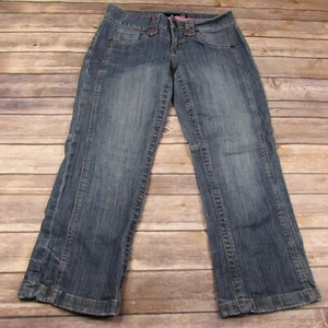 Pantalones de mezclilla recortados Capris azul envejecido talla 28 G by Guess Capris - Imagen 1 de 9