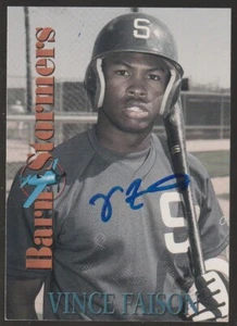 2001 Royal Rookies Throwbacks BarnStormers #B5 Vince Faison IP auto signed card - Picture 1 of 1