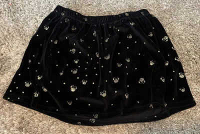 Disney Minnie Mouse Niña Falda Saltar Frijoles Talla 5 Negro Dorado Foto 1 de 3