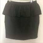 Lipsy Black Peplum Mini Pencil Skirt Size 12