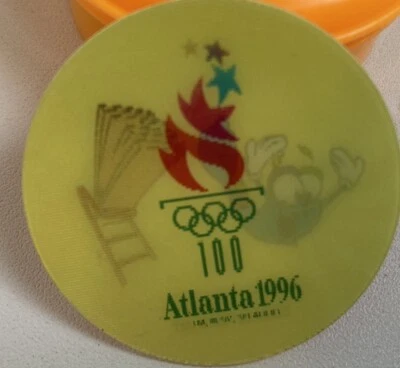 Coca Cola Lenticular Tricker Pog Milk Cap IZZY Olympia '96 Atlanta 1996 Olympics - Image 1 of 3