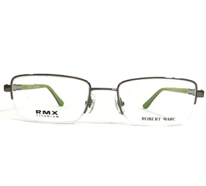 Robert Marc Eyeglasses Frames RMX 5 5 Grey Green Rectangular Half Rim 52-19-143 - Picture 1 of 10