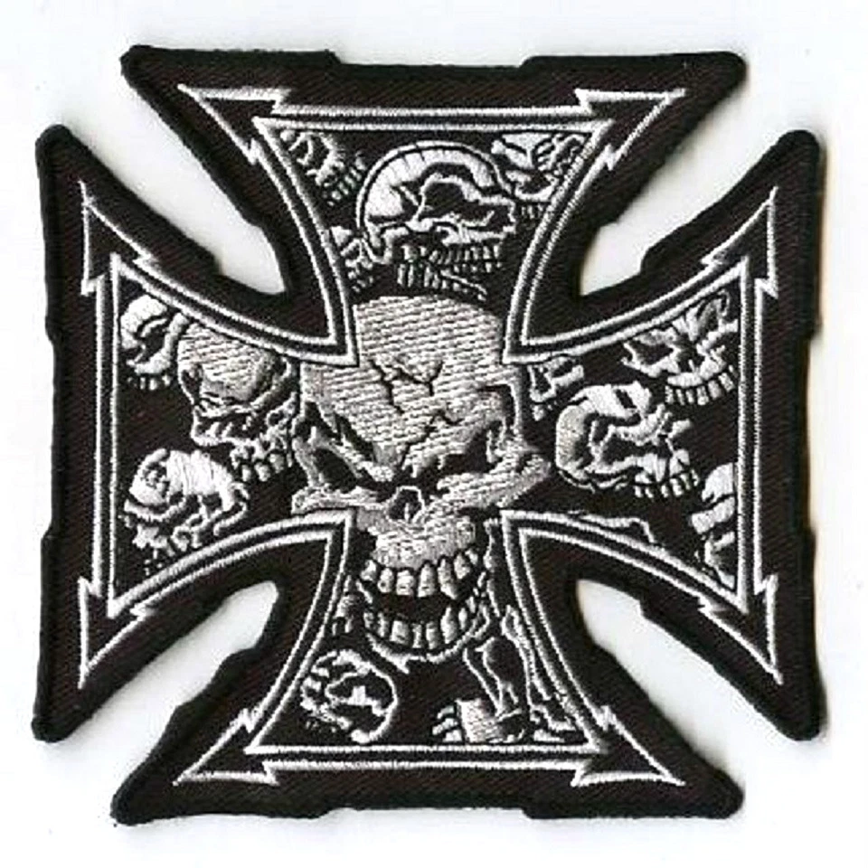 OUTLAW IRON CROSS HOG BIKER GANG 1% MALTÉS 13 CALAVERAS CROSS parche de hierro Foto 1 de 1