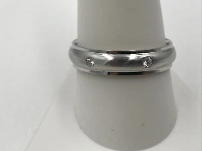 ALIANZA DE BODA DE PLATINO DIAMANTE CORTE REDONDO VERRAGIO AUTÉNTICA PARA HOMBRE $3,500 .18 QUILATES Foto 1 de 4