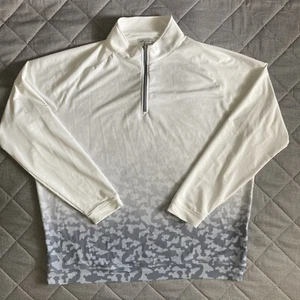 Peter Millar 1/4 Zip Pullover Mens XXL 2XL White Camo Golf Casual Office Stretch - Picture 1 of 11
