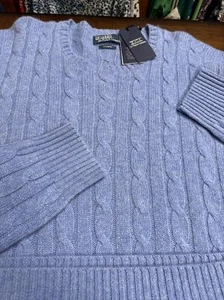 NWT  $398 Polo Ralph Lauren Mens SZ XXL 100% Cashmere Cable Washable Sweater - Picture 1 of 11