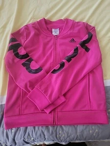 Pink And Black Logo Adidas Youth Track Jacket 14 *make Offer* - Picture 1 of 6