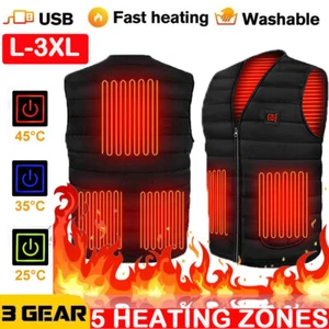 Heated Vest Warm Winter Electric Jacket with Battery Pack Heating Coat Thermal - Picture 1 of 18
